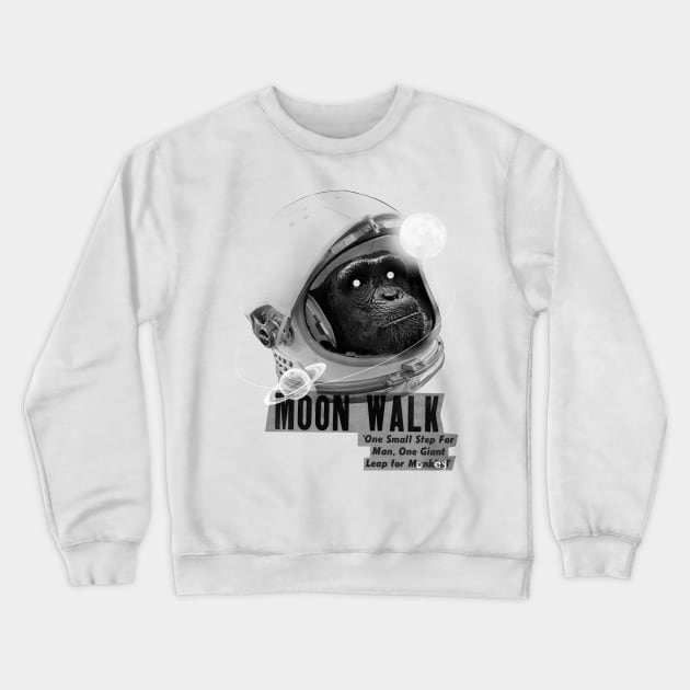 Space monkey Crewneck Sweatshirt by dracoimagem